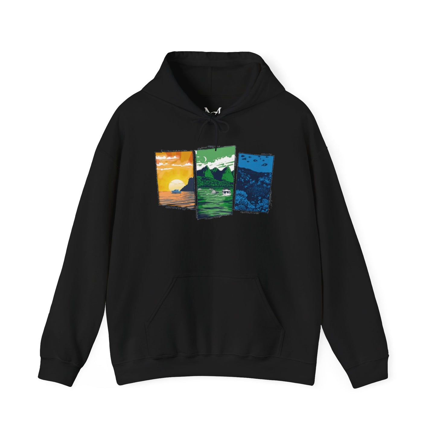 Caribbean Monochrome Scenery Hoodie
