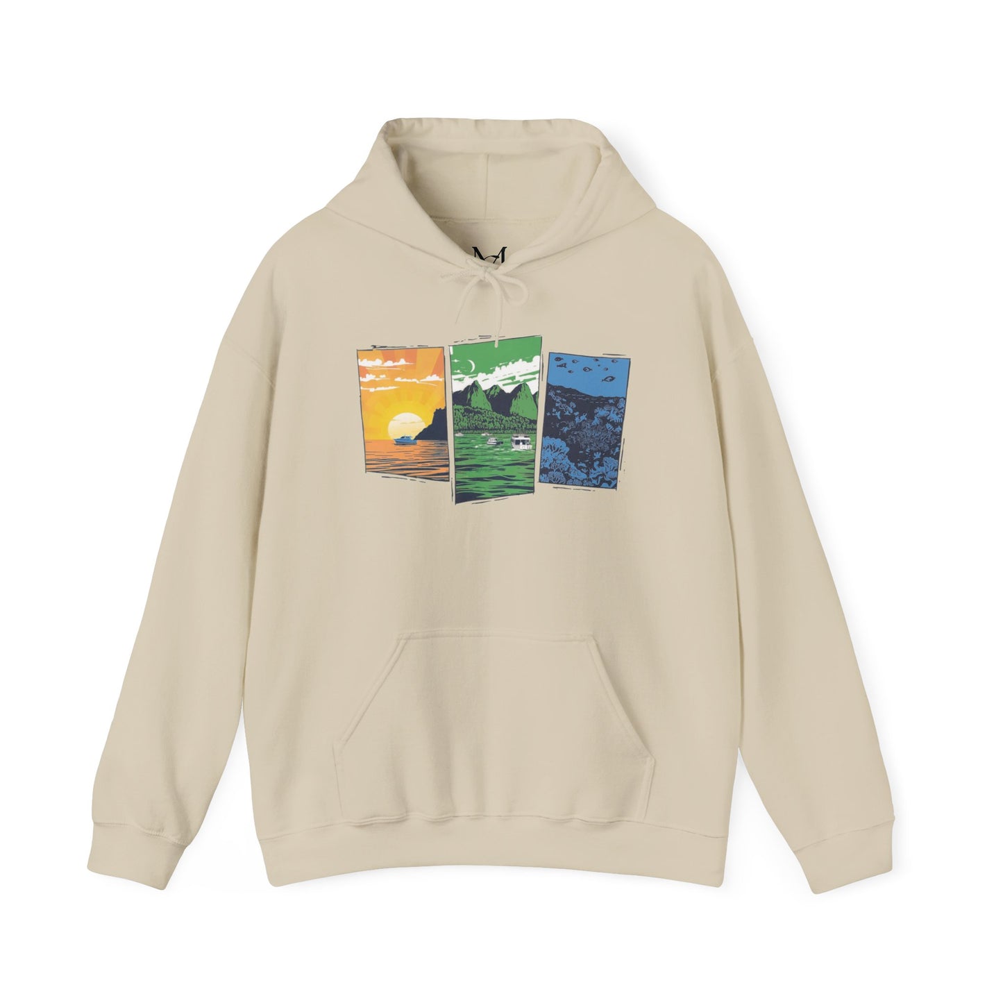 Caribbean Monochrome Scenery Hoodie