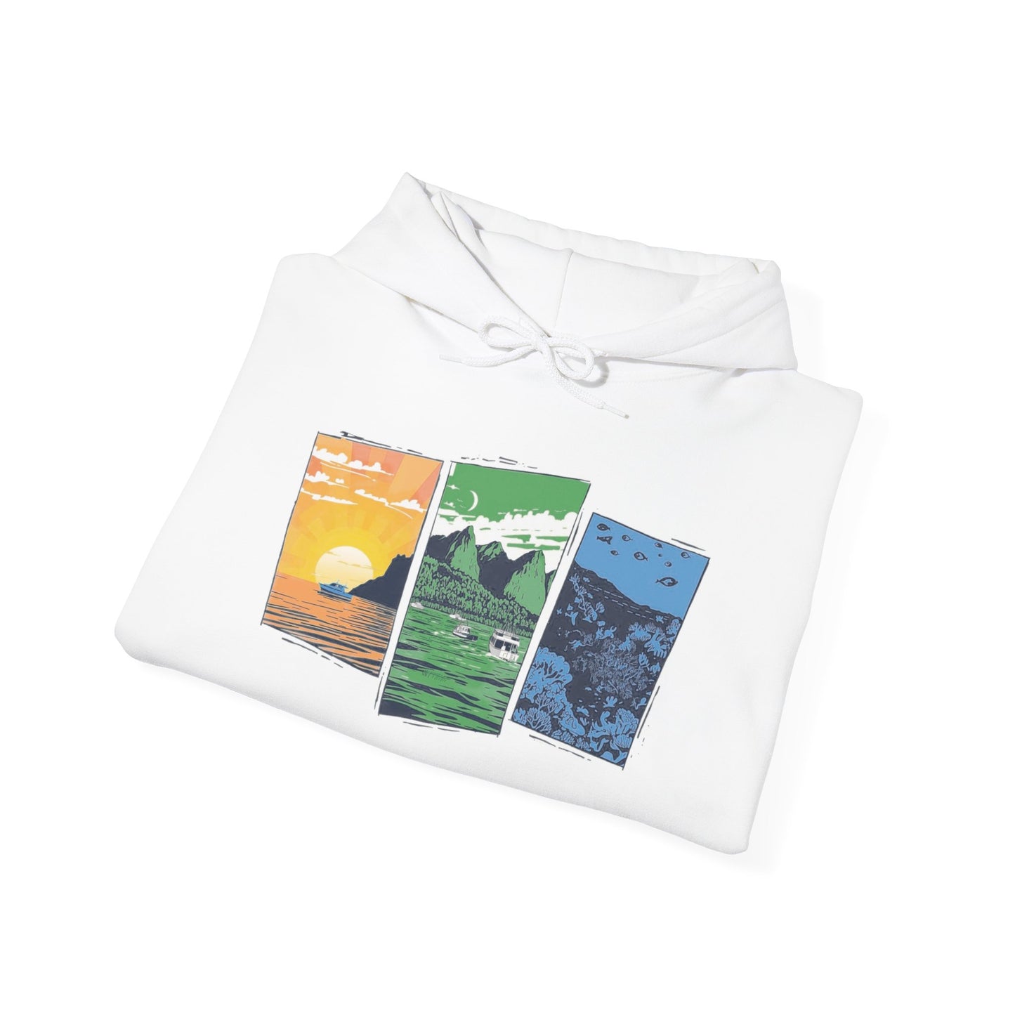 Caribbean Monochrome Scenery Hoodie