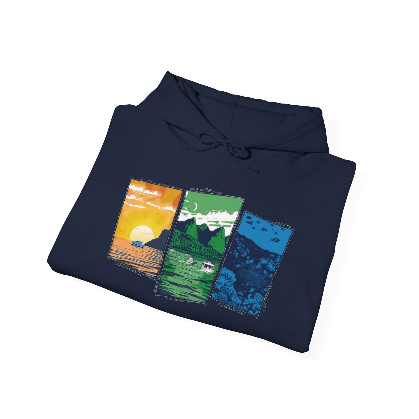 Caribbean Monochrome Scenery Hoodie