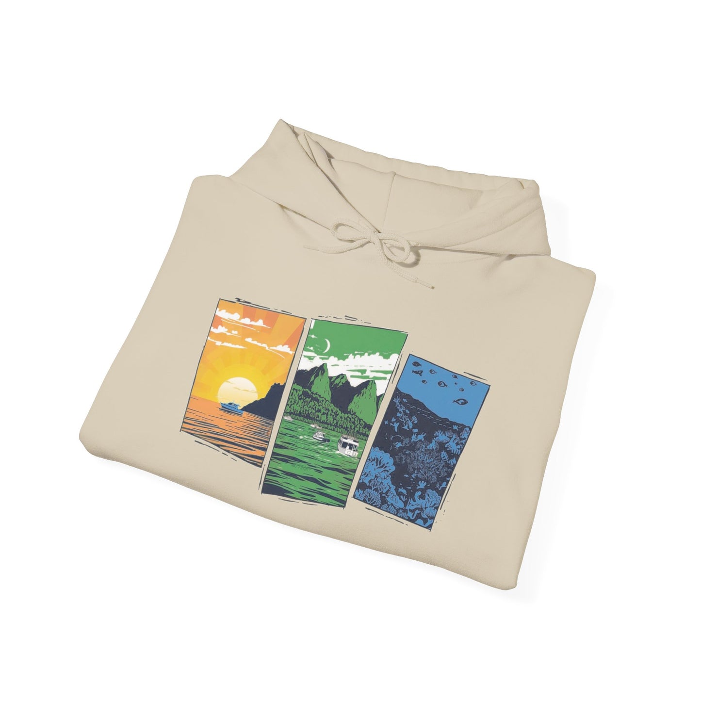 Caribbean Monochrome Scenery Hoodie