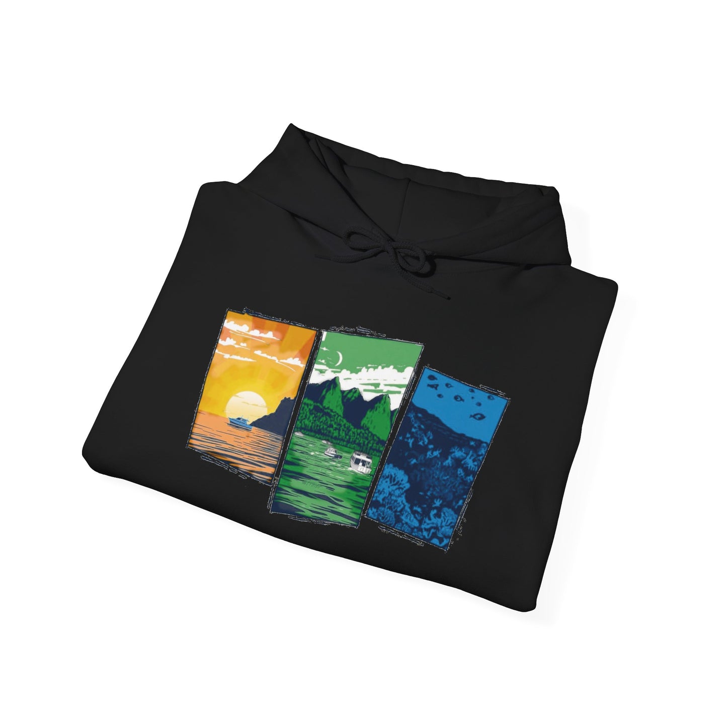 Caribbean Monochrome Scenery Hoodie