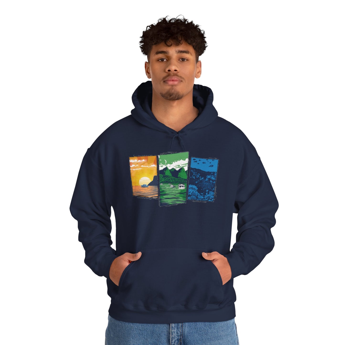 Caribbean Monochrome Scenery Hoodie