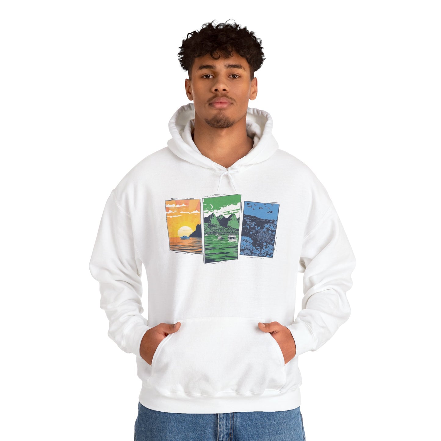 Caribbean Monochrome Scenery Hoodie