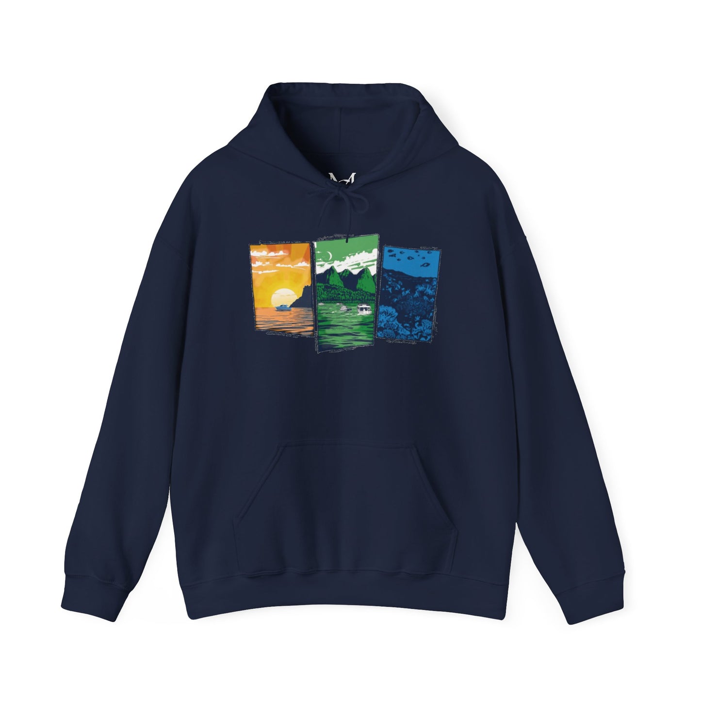 Caribbean Monochrome Scenery Hoodie